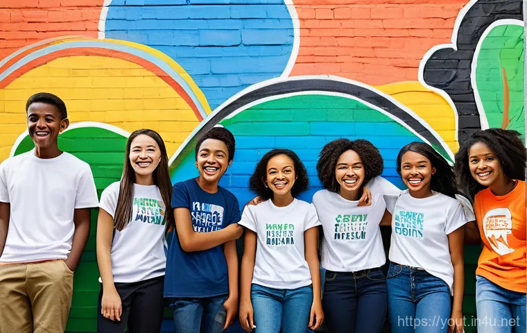 청소년지도사로서의 연말 결산 보고 방법 - **Image Prompt 1: The Narrative of Growth**
    A diverse group of cheerful teenagers, aged 13-18, i...