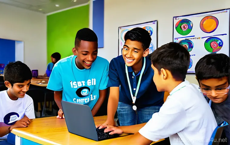 청소년지도사와 청소년 봉사활동의 효과 - **Prompt 2: Teenagers Engaged in Heartwarming Community Volunteer Work**
    A group of diverse teen...