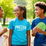 청소년지도사와 청소년 법률 상담 사례 - **Prompt:** A diverse group of teenagers, both male and female, happily engaged in an outdoor educat...