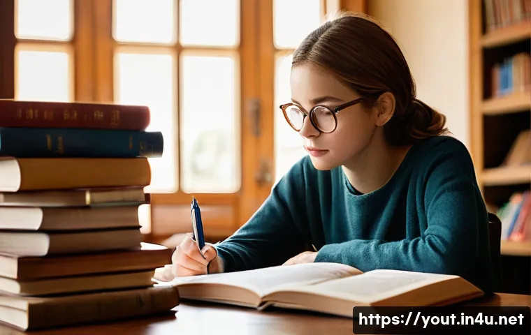 청소년지도사로서의 학술 자료 활용법 - **Prompt 1: The Insightful Counselor's Study**
An empathetic youth counselor, a woman in her lat...